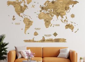 Wooden World Map 2D