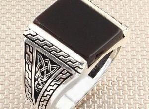 925 sterling silver ring with onyx stone