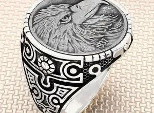 925 sterling silver eagle coin ring
