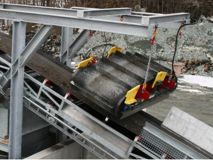 Overband magnets for recycling