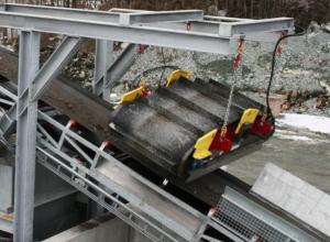 Overband magnets for recycling