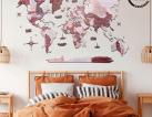 2D Wooden World Map Cappuccino