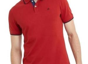 Polo collar striped cotton men's t-shirt