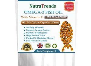 Fish Oil Omega 3 With Vitamin E. No Pork Gelatin 1200mg Soft