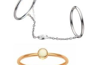 Minimal Sterling Silver Rings Gold Plated 