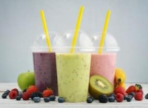 DISPOSABLE PLASTIC SMOOTHIE MILKSHAKE CUPS DOME LID