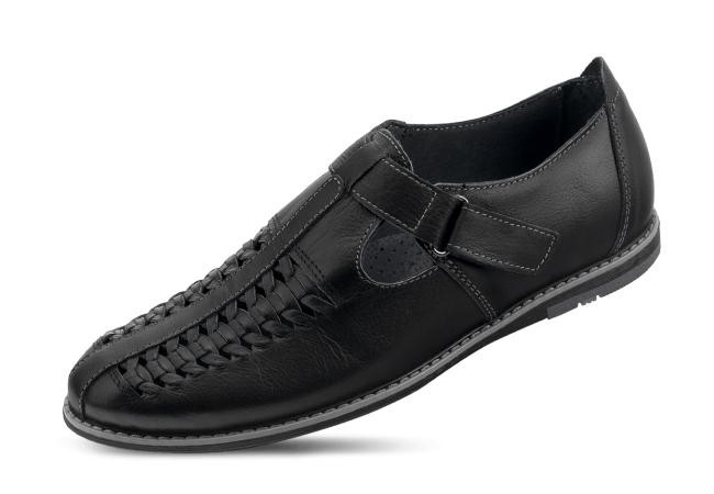 Men's sandals in black with velcro