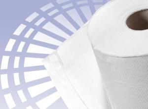 Disposable examination couch roll, 2-ply microembossed-glued