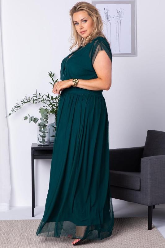 Casual dress with long sleeves cut under the bust ROZYCZKA claret