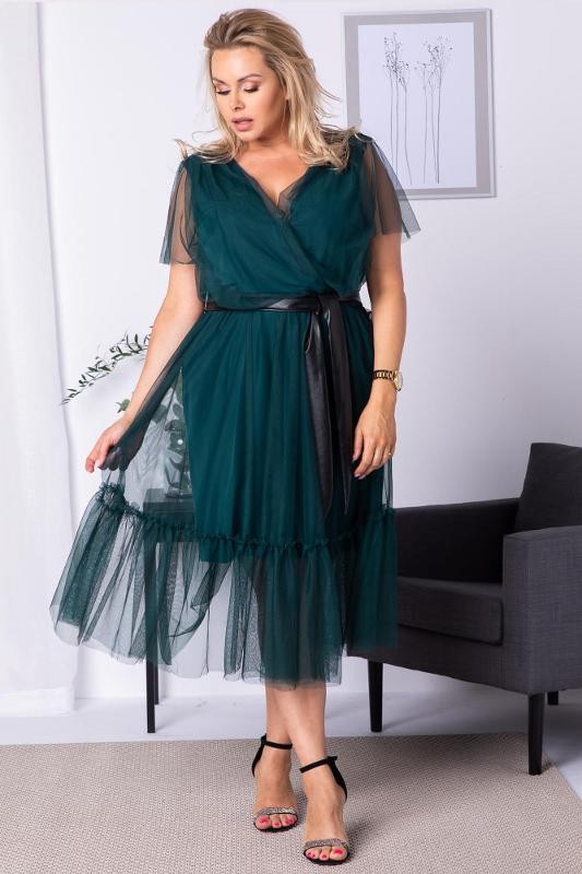 Casual dress with long sleeves cut under the bust ROZYCZKA claret