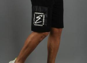 0004 - Printed Cargo Pocket Black Shorts
