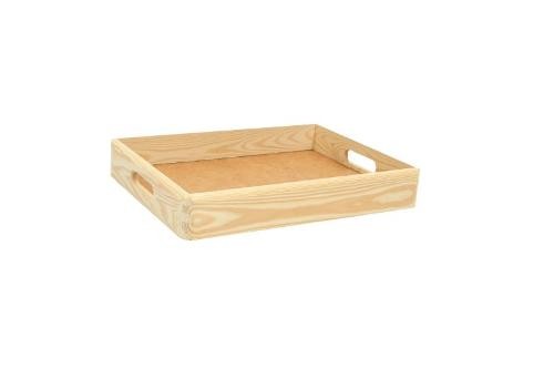 Open box made of pine wood.