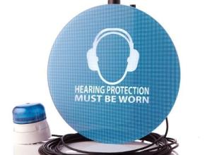 Noise activated warning sign