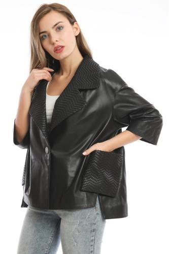 Down Coat Men Genuine Leather Jacket - Slim Fit