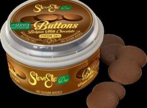 SUGAR FREE CHOCOLATE BUTTONS sweetened with STEVIA-STEVIELLE