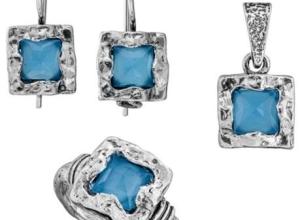 Sterling Silver 925 set with Blue Quartz