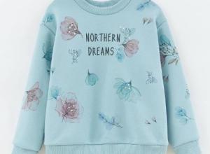 Grey-blue sweatshirt for girls