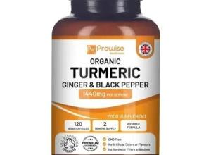 Organic Turmeric 1440mg with Black Pepper & Ginger 120 Caps