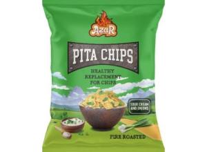 Pita chips with sour cream and onion flavored