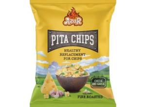Pita chips with cheese and garlic