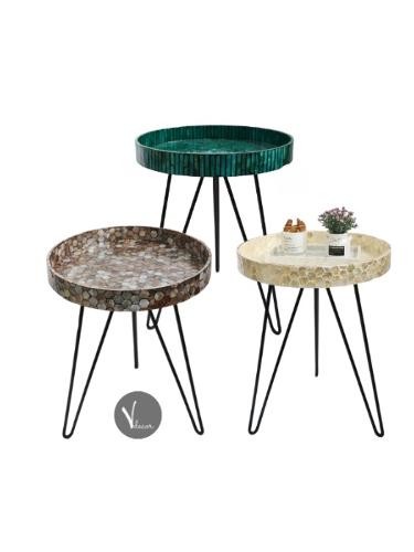 Green Column Side Table