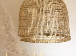 Bell-shaped Seagrass Pendant Light