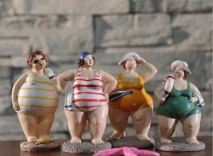 Custom resin bikini fat lady figurines