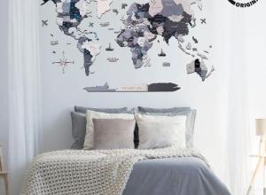 2D Wooden World Map Nordik