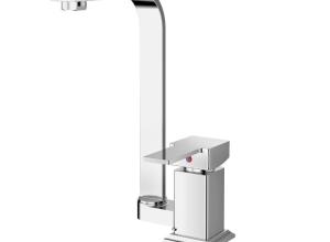 Single-lever sink mixer with movable spout