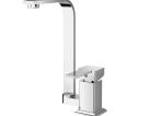 Single-lever sink mixer with movable spout