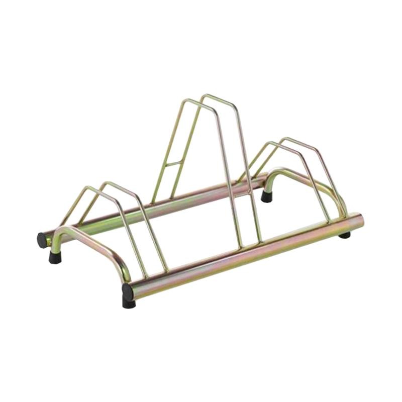 4-spaces Grounded-based Bike Rack In Galvanized Steel