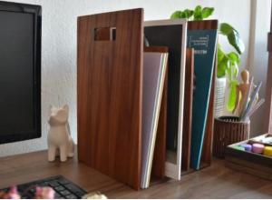 Reka Bookcase & Magazine holder - Mahogany Wood - WOODSAKA