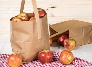 Customized Wet Strength Paper Apple Banana Bag With Handle