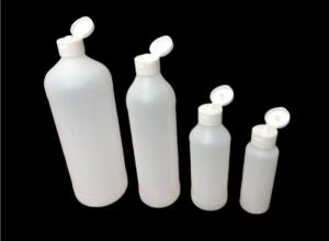 HDPE bottle with flip cap closure 28/410