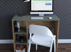 Dienni Bodrum Study Desk Walnut-Green